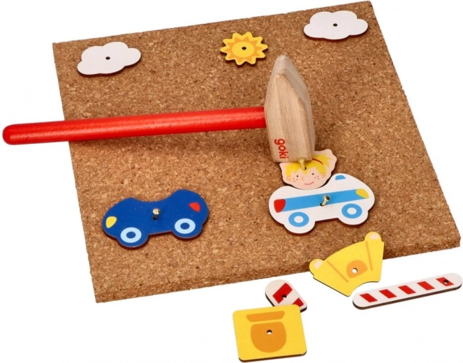 Colorful wooden shapes