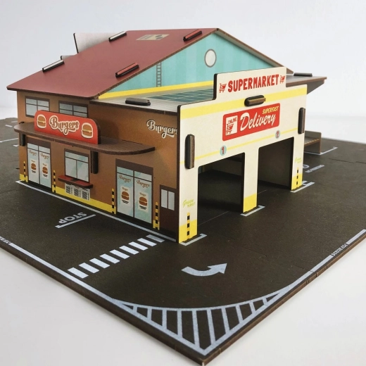 Realistic urban environment for toy cars