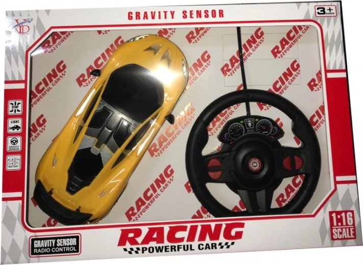 Steering wheel control with gravity sensor