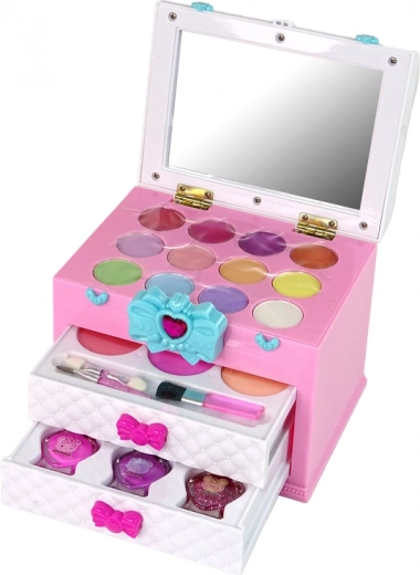 Compact case with drawers and mirror