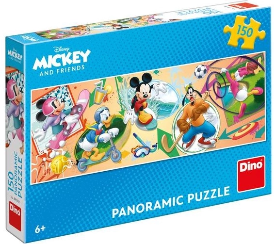 Colorful sports scene with MICKEY and friends