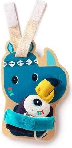 Wooden Rhino Marius with Toucan
