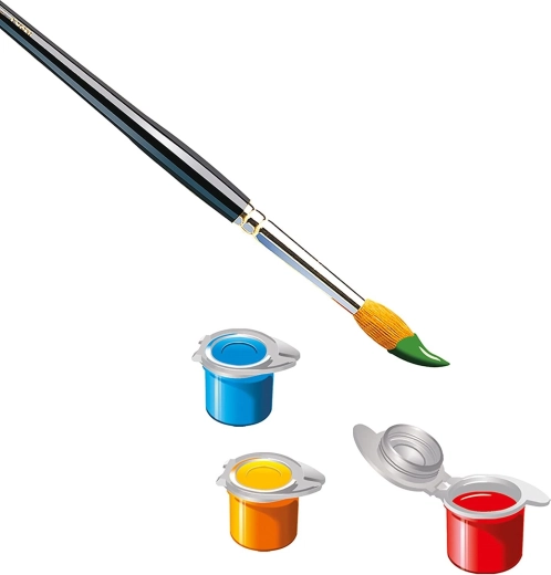 High-quality paints and brush