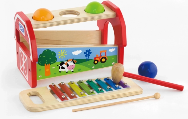 2 in 1: pounding bench + xylophone