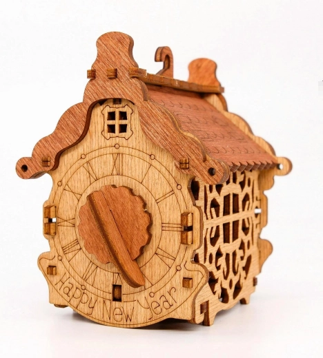 Natural wood and detailed cutouts