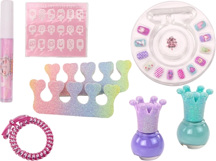 Sparkly polishes and stickers for magical nails