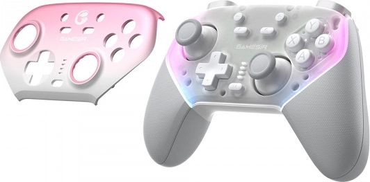 Interchangeable faceplate, RGB, and ergonomics for long sessions