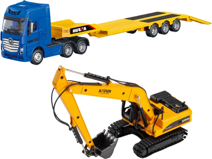 Realistlik komplekt ehitusmasinate veoks