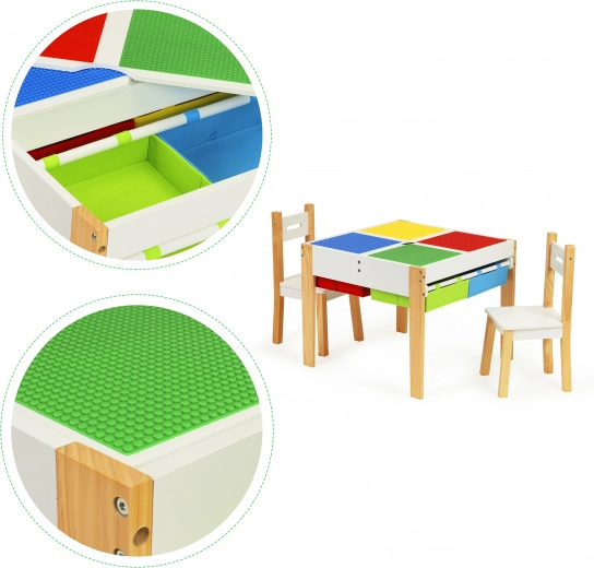 Pööratav kaheosaline lauaplaat joonistamiseks ja klotsidele