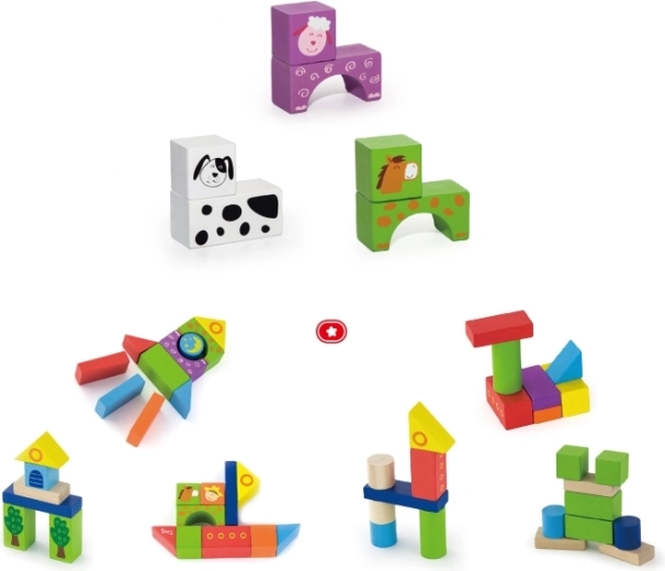 50 wooden blocks for endless creations