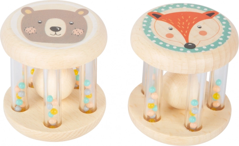 Natural wood and cute animal motifs