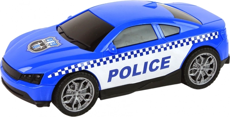 Fast police car with rubber tires