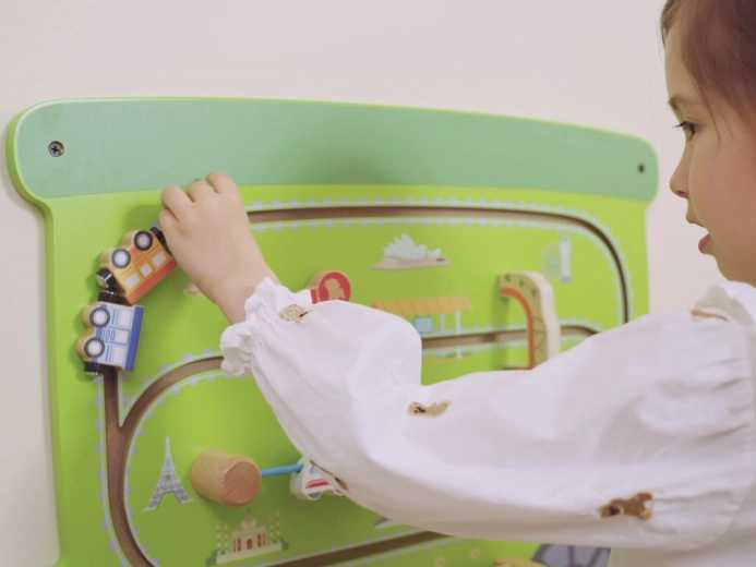 Roheline vagun liugraja ja pööratavate klotsidega