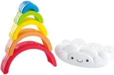 Playful stacking of colorful arches