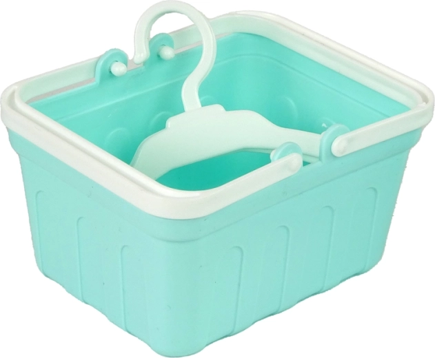 Korv ja riidepuud korra hoidmiseks laste pesuruumis