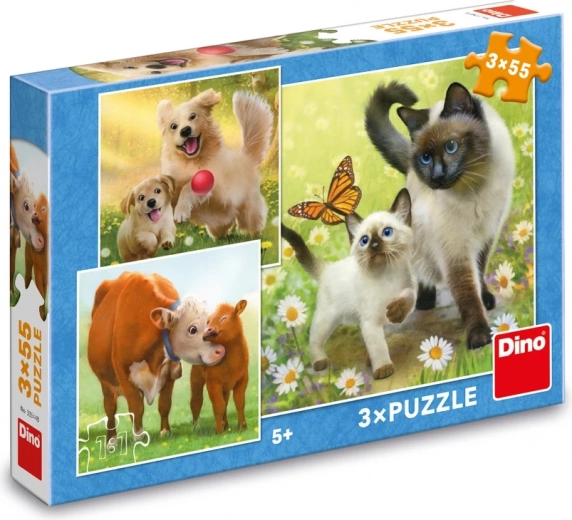 3 in 1: three adorable animal themes