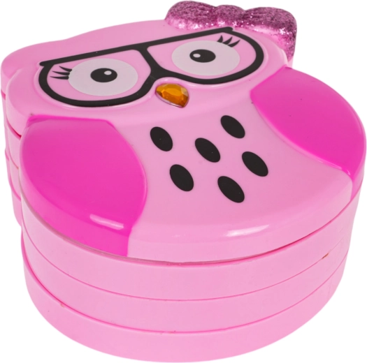 Mänguline roosa öökulli disain