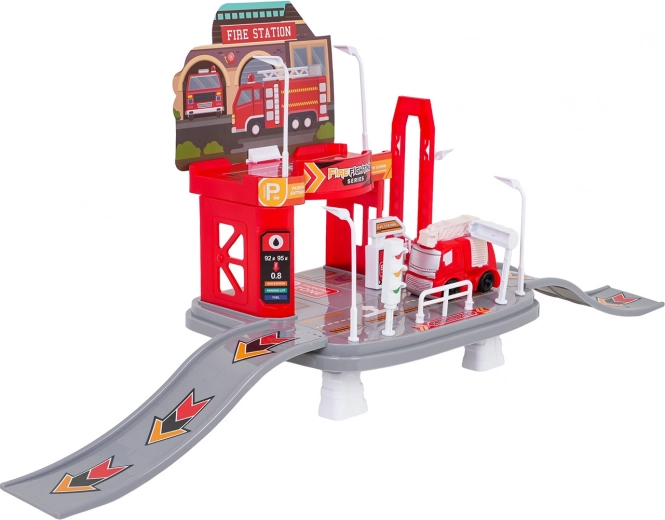 Two-story fire station with elevator and ramps
