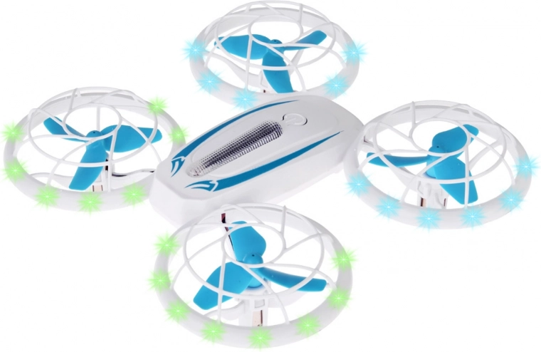 Safe flying with propeller guards and LEDs