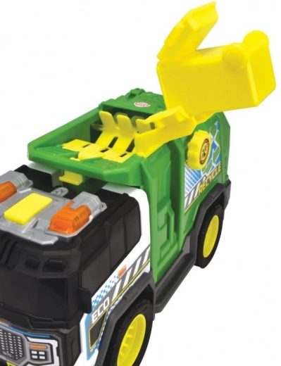 Manual emptying and openable rear flap