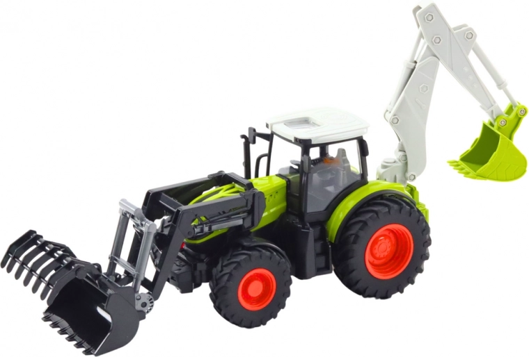 Two functions in one: bucket and backhoe