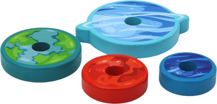 Planet pieces by size