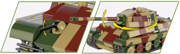 Rotating turret and movable gun