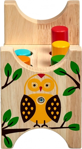 Kvaliteetne puidust teostus öökulli motiiviga