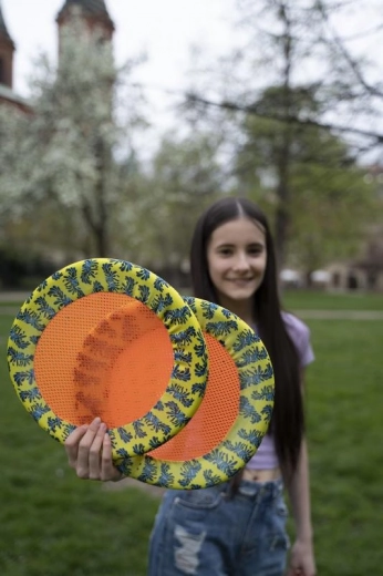 Two Colorful Discs and a Ball