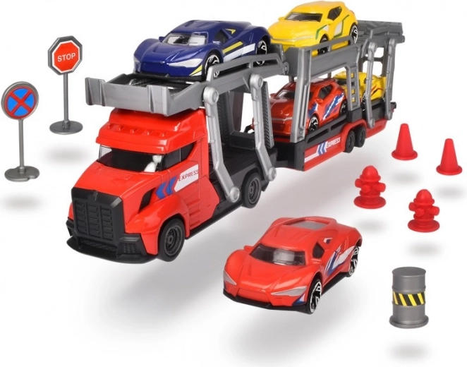 Cars and traffic signs in the set