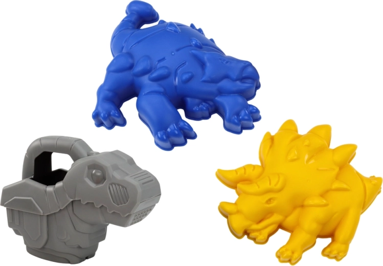 Watering can and dinosaur-shaped molds