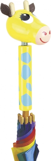 Playful giraffe handle made of lacquered wood