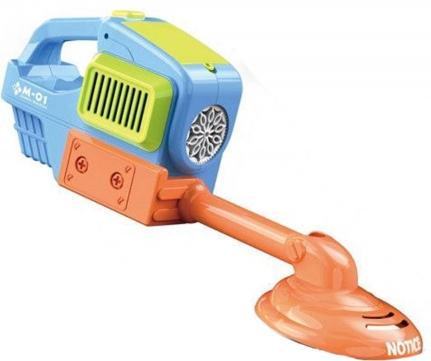 Dual play mode: lawnmower and bubble gun