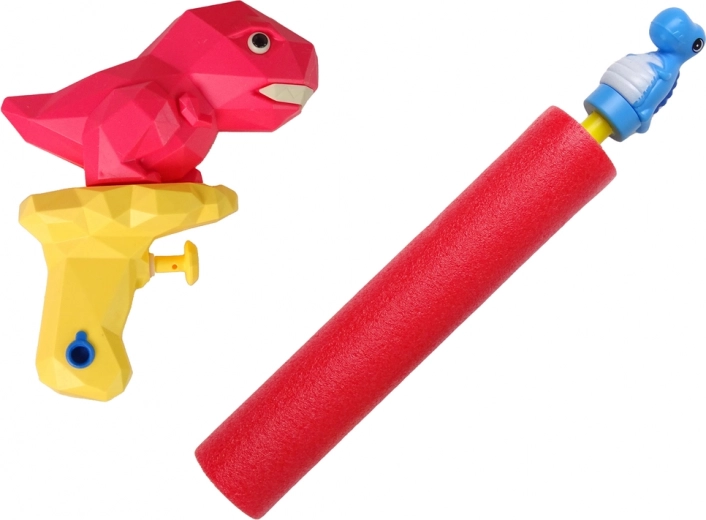Dinosaurusega veepüstol ja vahust pump