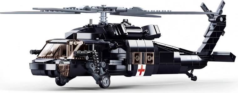 Realistlik UH–60 päästeversioon toimivate rootoritega