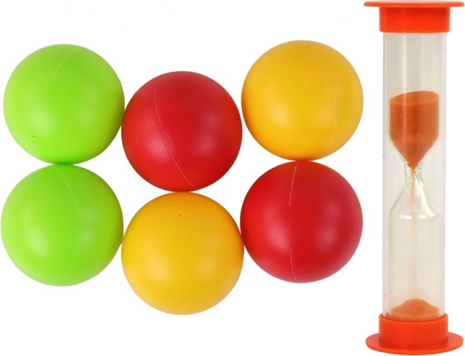 Balls and sand timer included