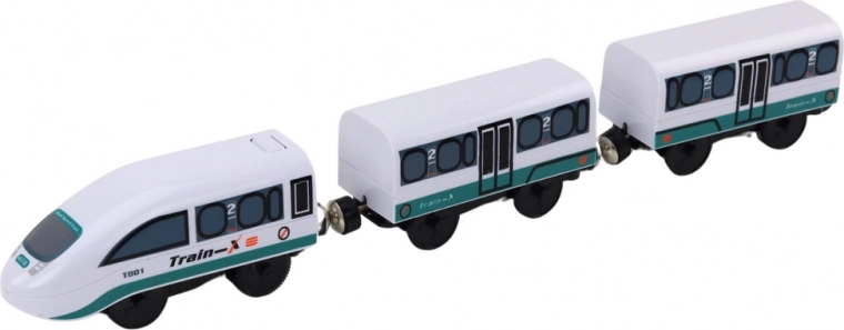 Locomotive with two cars