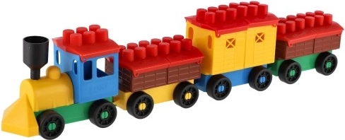 Värviline rong kolme vaguniga