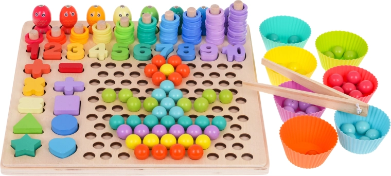 Värvilised kuulikesed ja topsid peenmotoorika jaoks