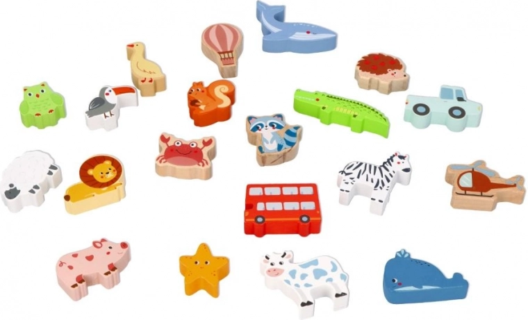 Värvikirevad puidust tükid