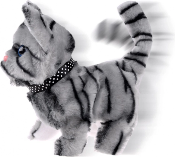 Meowing and movements like the real thing