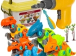 4-ühes konstruktor-komplekt dinosaurustega koos trelli ja kruvikeerajaga lastele