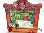 Gerlich maxi puppet theatre with 14 wooden puppets