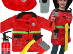Children's Firefighter Costume with Walkie-Talkie 3-8 Years
