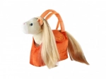 Plush handbag with horse – orange