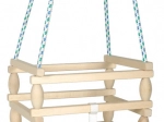 Wooden children's swing with safety bar