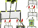 Children’s multifunctional 6-in-1 sports goal set with basketball hoop, hockey and target board