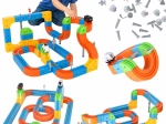 Magnetic Construction Blocks – Racing and Train Track (140 Pieces)