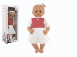 Hamiro Doll blinking 50 cm with a solid body and white dress with red polka dots