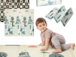 Humbi foldable double-sided XPE foam play mat 200 × 180 cm with forest road and high-contrast images